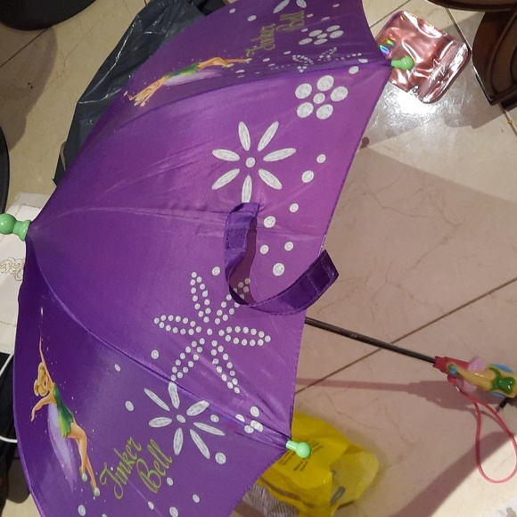 New AUTHENTIC TINKERBELL PURPLE UMBRELLA PARASOL - Picture 2 of 5